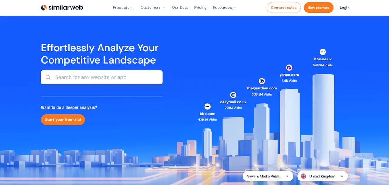 Similarweb home page 