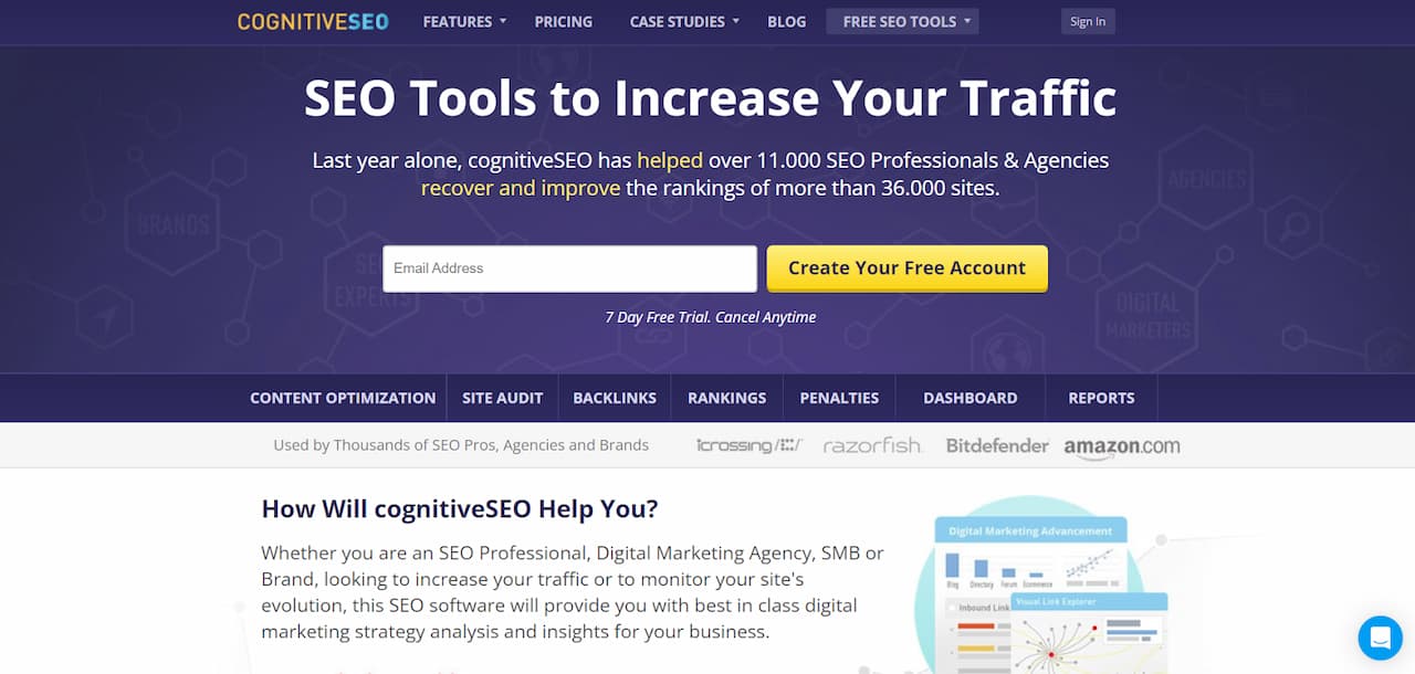 CognitiveSEO home page